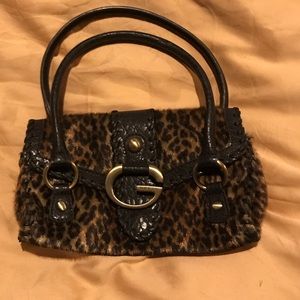 EUC Guess cheetah fur mini bag or clutch
